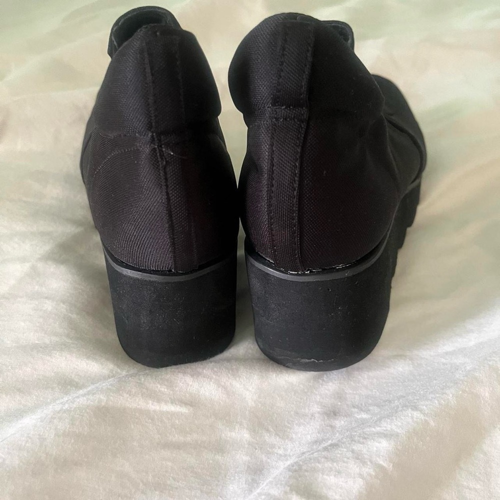 Cool and weird futuristic chunky slip on black wedge platform heels - Picture 8 of 11